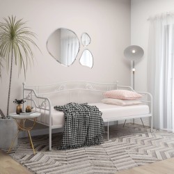 vidaXL Estructura de sofá cama de metal blanco 90x200 cm