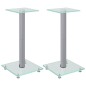 vidaXL Soportes de altavoces 2 uds vidrio templado plateado 1 pilar vidaXL Soportes de altavoces 2 uds vidrio templado plateado 1 pilar