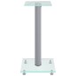 vidaXL Soportes de altavoces 2 uds vidrio templado plateado 1 pilar vidaXL Soportes de altavoces 2 uds vidrio templado plateado 1 pilar