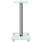 vidaXL Soportes de altavoces 2 uds vidrio templado plateado 1 pilar vidaXL Soportes de altavoces 2 uds vidrio templado plateado 1 pilar