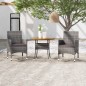 vidaXL Juego comedor de jardín 3 piezas ratán sintético gris vidaXL Juego comedor de jardín 3 piezas ratán sintético gris