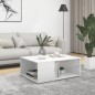 vidaXL Mesa de centro madera contrachapada blanco brillante 90x67x33cm vidaXL Mesa de centro madera contrachapada blanco brillante 90x67x33cm