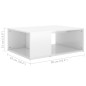 vidaXL Mesa de centro madera contrachapada blanco brillante 90x67x33cm vidaXL Mesa de centro madera contrachapada blanco brillante 90x67x33cm
