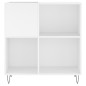 vidaXL Mueble para discos madera contrachapada blanco 84,5x38x89 cm vidaXL Mueble para discos madera contrachapada blanco 84,5x38x89 cm