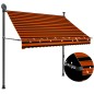 vidaXL Toldo manual retráctil con LED naranja y marrón 200 cm vidaXL Toldo manual retráctil con LED naranja y marrón 200 cm