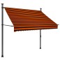 vidaXL Toldo manual retráctil con LED naranja y marrón 200 cm vidaXL Toldo manual retráctil con LED naranja y marrón 200 cm