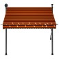 vidaXL Toldo manual retráctil con LED naranja y marrón 200 cm vidaXL Toldo manual retráctil con LED naranja y marrón 200 cm