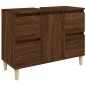 vidaXL Armario de lavabo madera contrachapada roble marrón 80x33x60 cm vidaXL Armario de lavabo madera contrachapada roble marrón 80x33x60 cm