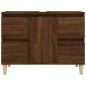 vidaXL Armario de lavabo madera contrachapada roble marrón 80x33x60 cm vidaXL Armario de lavabo madera contrachapada roble marrón 80x33x60 cm