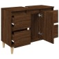 vidaXL Armario de lavabo madera contrachapada roble marrón 80x33x60 cm vidaXL Armario de lavabo madera contrachapada roble marrón 80x33x60 cm