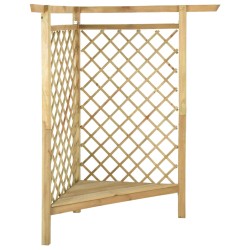 vidaXL Pérgola esquinera con banco madera pino impregnada 166x81x174cm  