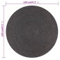 vidaXL Alfombra de yute tejida a mano redonda gris 120 cm vidaXL Alfombra de yute tejida a mano redonda gris 120 cm