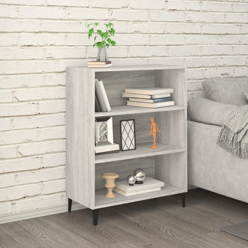 vidaXL Aparador de madera contrachapada gris Sonoma 69,5x32,5x90 cm vidaXL Aparador de madera contrachapada gris Sonoma 69,5x32,5x90 cm
