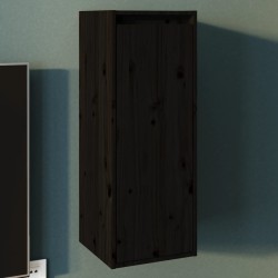vidaXL Armario de pared de madera maciza de pino negro 30x30x80 cm