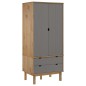 vidaXL Armario OTTA madera maciza pino marrón y gris 76,5x53x172 cm vidaXL Armario OTTA madera maciza pino marrón y gris 76,5x53x172 cm