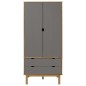 vidaXL Armario OTTA madera maciza pino marrón y gris 76,5x53x172 cm vidaXL Armario OTTA madera maciza pino marrón y gris 76,5x53x172 cm
