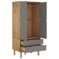 vidaXL Armario OTTA madera maciza pino marrón y gris 76,5x53x172 cm vidaXL Armario OTTA madera maciza pino marrón y gris 76,5x53x172 cm