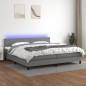vidaXL Cama box spring colchón y luces LED tela gris claro 200x200 cm
