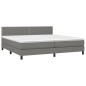 vidaXL Cama box spring colchón y luces LED tela gris claro 200x200 cm