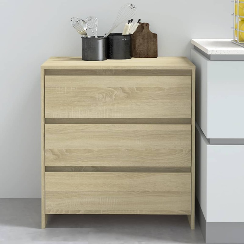 vidaXL Aparador de madera contrachapada roble Sonoma 70x41x75 cm vidaXL Aparador de madera contrachapada roble Sonoma 70x41x75 cm