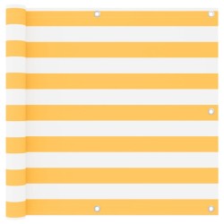 vidaXL Toldo para balcón tela oxford blanco y amarillo 90x400 cm