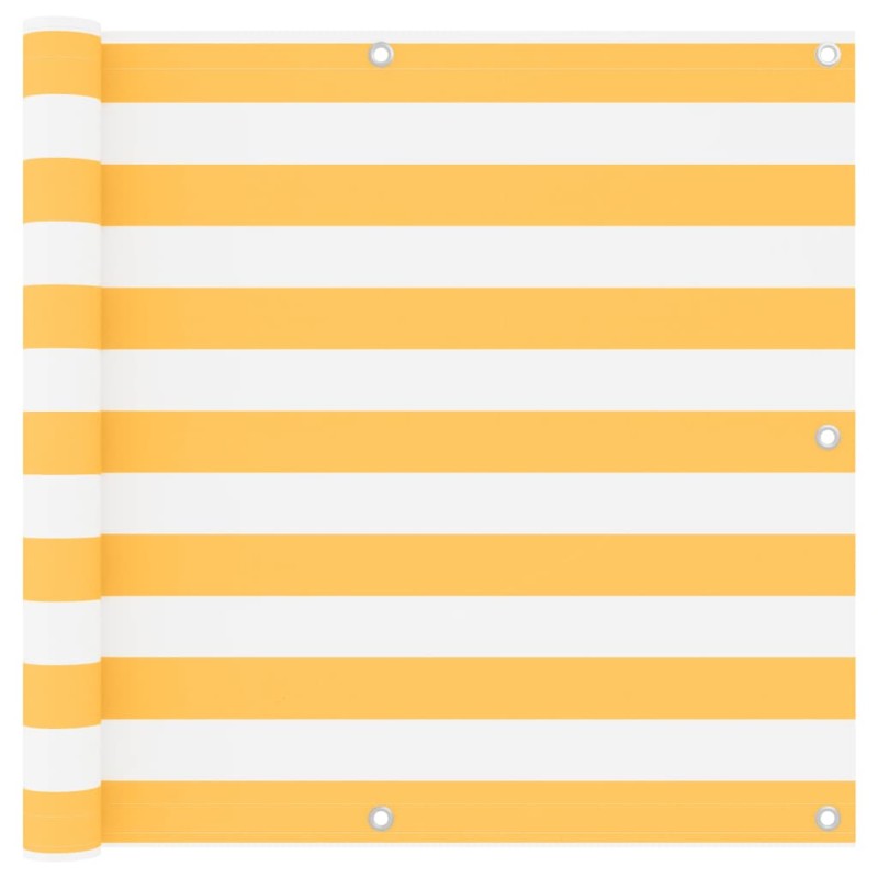 vidaXL Toldo para balcón tela oxford blanco y amarillo 90x400 cm vidaXL Toldo para balcón tela oxford blanco y amarillo 90x400 cm