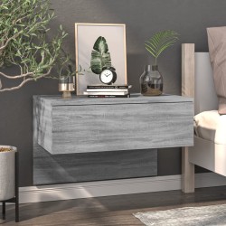 vidaXL Mesita de noche de pared gris Sonoma