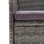vidaXL Set de bistró jardín 3 pzs ratán sintético vidrio templado gris vidaXL Set de bistró jardín 3 pzs ratán sintético vidrio templado gris