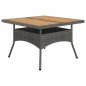 vidaXL Set de comedor de jardín 9 pzas ratán PE y madera acacia gris 