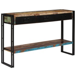 vidaXL Mesa consola madera maciza reciclada 120x30x76 cm