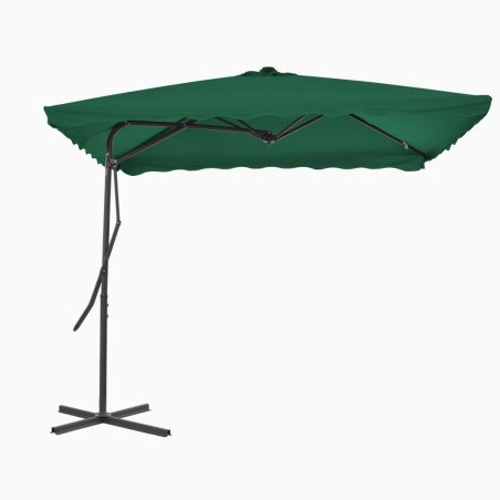 vidaXL Sombrilla de jardín con palo de acero 250x250 cm verde