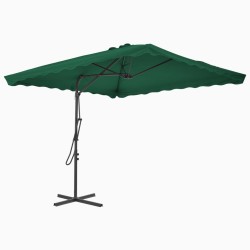 vidaXL Sombrilla de jardín con palo de acero 250x250 cm verde