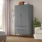 vidaXL Armario MOLDE madera maciza de pino gris 90x55x175 cm vidaXL Armario MOLDE madera maciza de pino gris 90x55x175 cm
