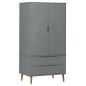 vidaXL Armario MOLDE madera maciza de pino gris 90x55x175 cm vidaXL Armario MOLDE madera maciza de pino gris 90x55x175 cm