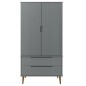 vidaXL Armario MOLDE madera maciza de pino gris 90x55x175 cm vidaXL Armario MOLDE madera maciza de pino gris 90x55x175 cm