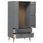 vidaXL Armario MOLDE madera maciza de pino gris 90x55x175 cm vidaXL Armario MOLDE madera maciza de pino gris 90x55x175 cm