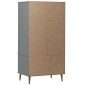 vidaXL Armario MOLDE madera maciza de pino gris 90x55x175 cm vidaXL Armario MOLDE madera maciza de pino gris 90x55x175 cm