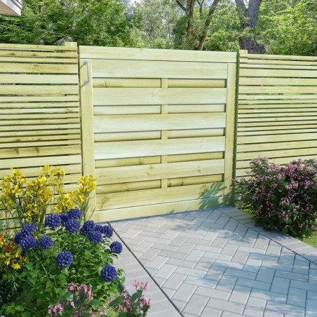 vidaXL Puerta de valla madera de pino impregnada verde 100x100 cm 