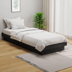 vidaXL Estructura de cama individual madera maciza gris 2FT6 75x190 cm