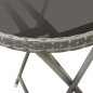 vidaXL Set de bistró jardín 3 pzs ratán sintético vidrio templado gris vidaXL Set de bistró jardín 3 pzs ratán sintético vidrio templado gris