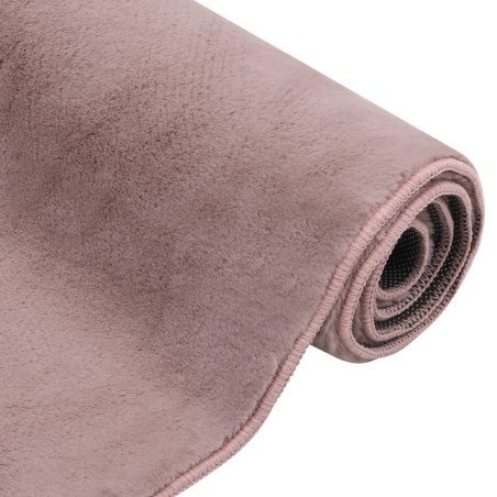 vidaXL Alfombra de pelo sintético de conejo rosa envejecido 180x270 cm