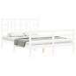 vidaXL Estructura de cama con cabecero madera maciza blanco 140x190 cm vidaXL Estructura de cama con cabecero madera maciza blanco 140x190 cm