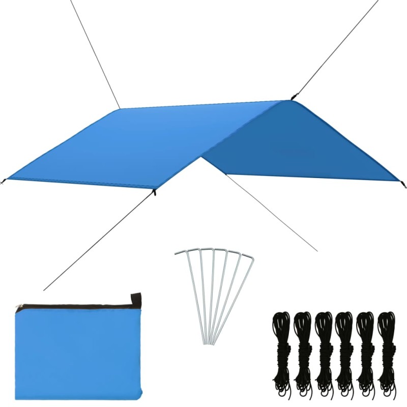 vidaXL Toldo de jardín azul 4x4 m