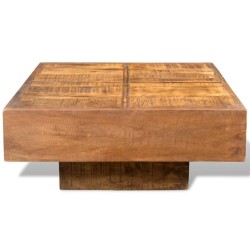 vidaXL Mesa de centro cuadrada de madera de mango marrón 