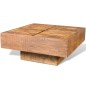 vidaXL Mesa de centro cuadrada de madera de mango marrón 