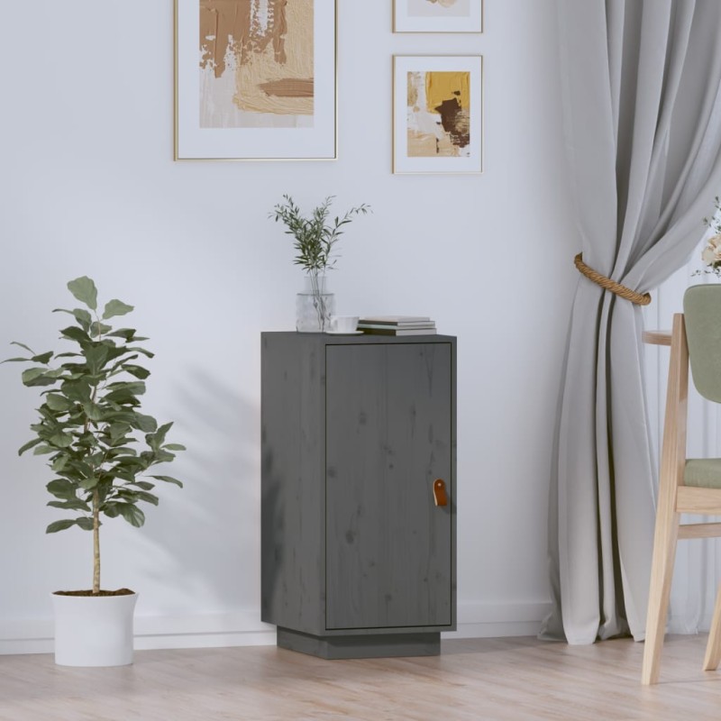 vidaXL Aparador de madera maciza de pino gris 34x40x75 cm vidaXL Aparador de madera maciza de pino gris 34x40x75 cm