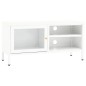 vidaXL Mueble para el televisor acero y vidrio blanco 90x30x44 cm vidaXL Mueble para el televisor acero y vidrio blanco 90x30x44 cm