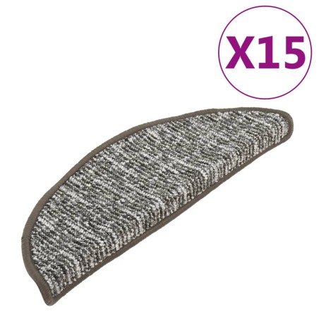 vidaXL Alfombras de peldaños de escalera 15 uds antracita 65x21x4 cm