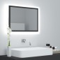 vidaXL Espejo de baño acrílico gris brillo 60x8,5x37 cm vidaXL Espejo de baño acrílico gris brillo 60x8,5x37 cm