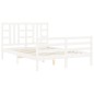 vidaXL Estructura de cama con cabecero madera maciza blanco 140x190 cm vidaXL Estructura de cama con cabecero madera maciza blanco 140x190 cm